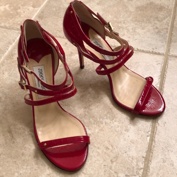 Jimmy Choo Shoes - ✨HPx3✨Jimmy Choo Red Patent Leather Heels 38